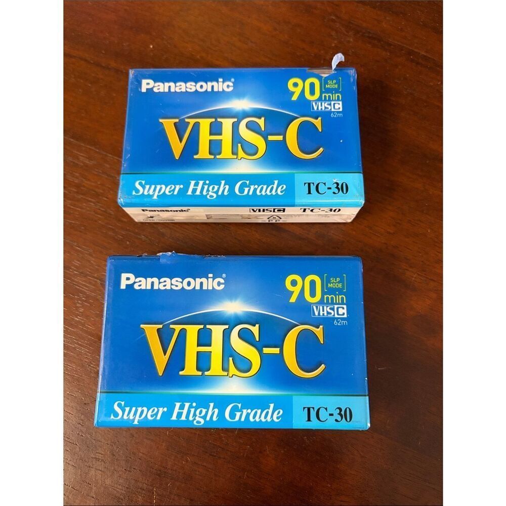 Panasonic VHS-C Super High Grade Tape TC-30 90 Minutes Factory Sealed - Lof of 2